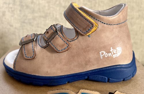 Ponte20 szürke bőr szupinált szandál 22