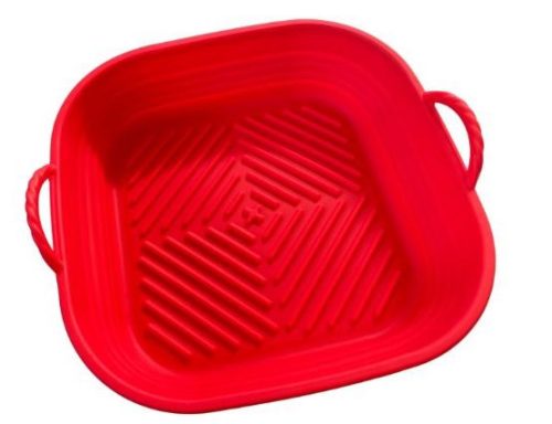Liners Air fryer szilikon sütőforma  összecsukható 23x6 cm négyzet alapú piros