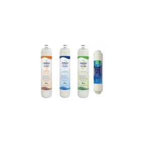   PurePro elő+utószűrőegység szett. QUICK CHANGE (QC) kivitel. (3 db 2,5"  QC előszűrő egység: 5mik PP+aktívszén+1mik PP és 1 db 2" In-Line aktívszén utószűrő egység)  "ERS" RO szériához