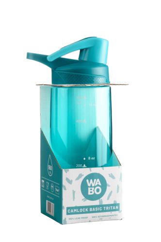 Wabo BPA mentes tritán, csatos zöld színű műanyag palack,  550ml