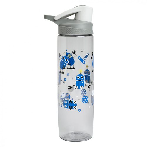 Wabo BPA mentes tritán, csatos szürke  színű robotos műanyag palack,  750ml