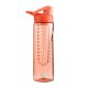 Wabo BPA mentes tritán, csatos korall színű műanyag palack, gyümölcstartóval, 750ml